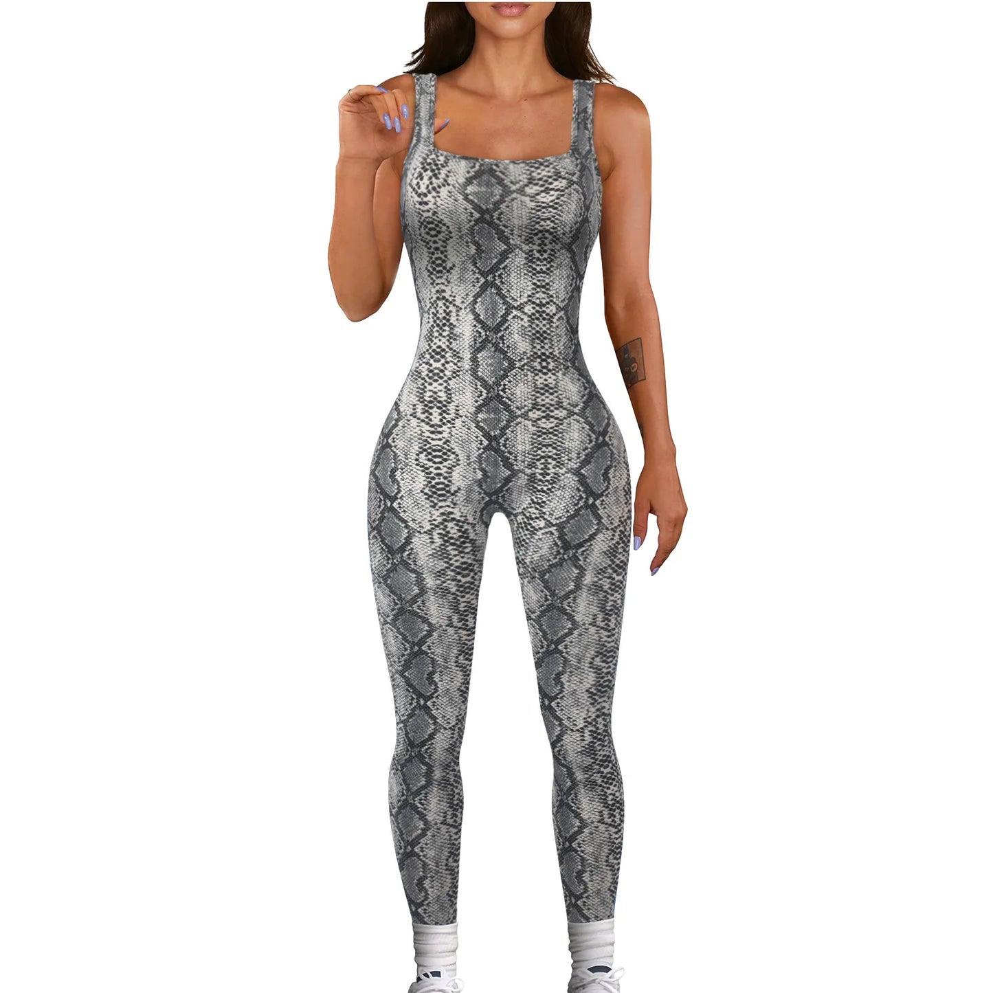 Wmstar Women Printed Sleeveless Bodysuit