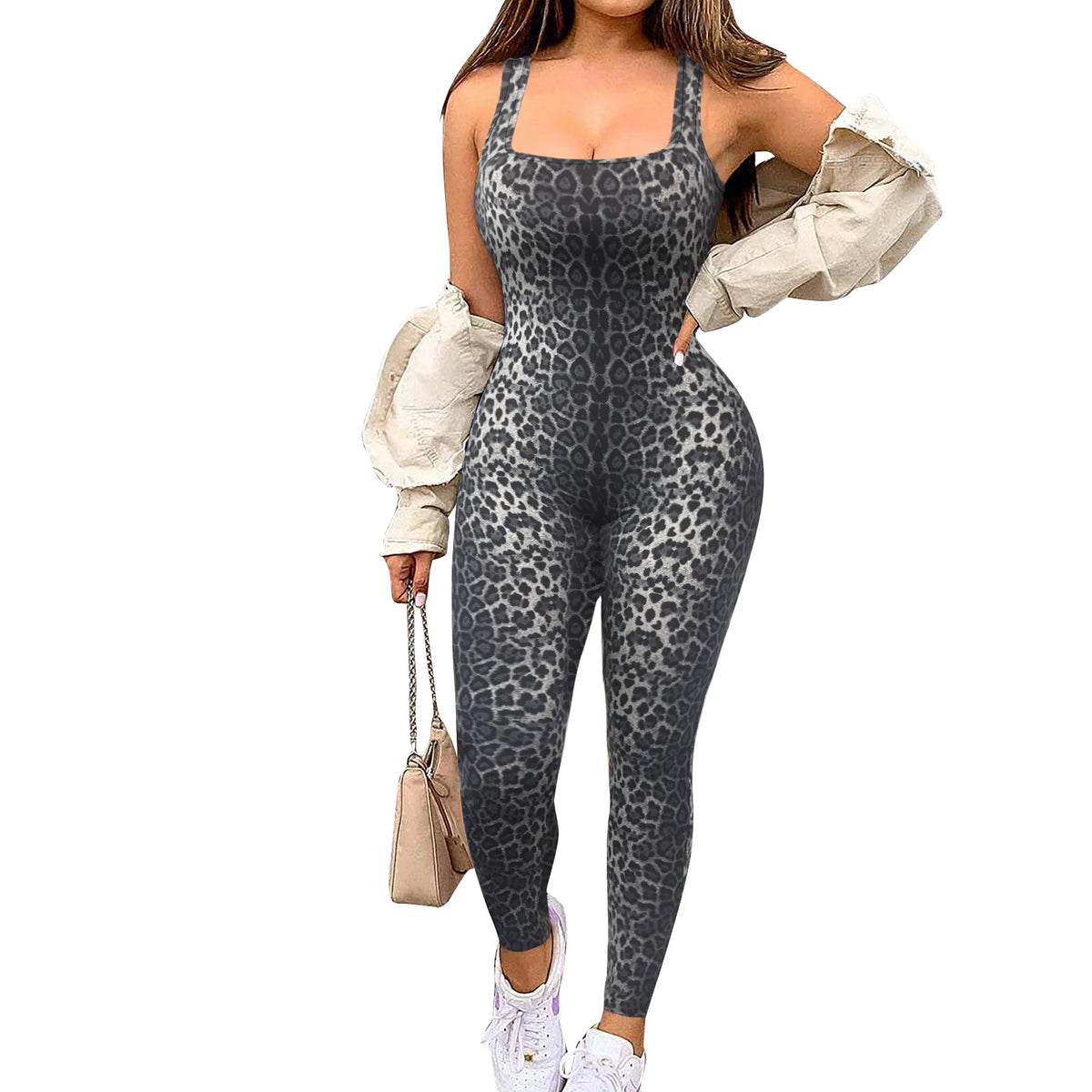 Wmstar Women Printed Sleeveless Bodysuit